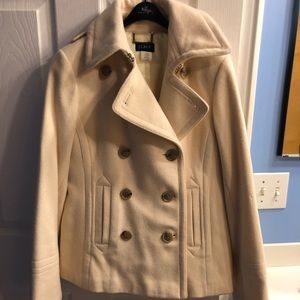 J Crew white pea coat